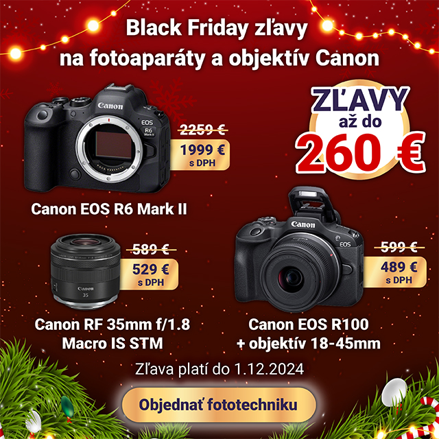 ZĽAVY až do 260 € na fotoaparáty a objektív Canon