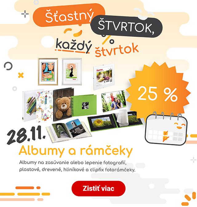 Šťastný štvrtok v predajniach FaxCOPY - ZĽAVA 25 % na albumy a rámčeky