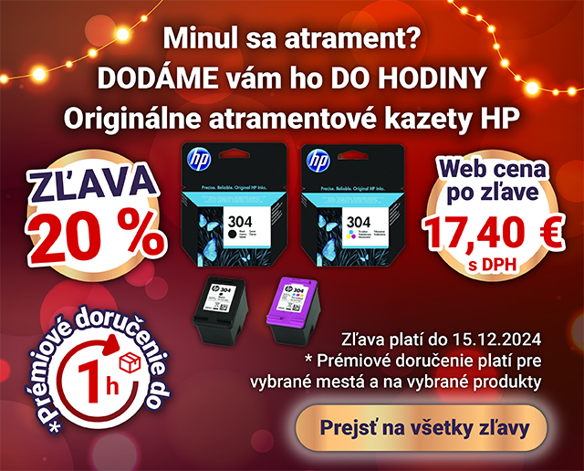 ZĽAVA 20 % na originálne atramentové kazety HP