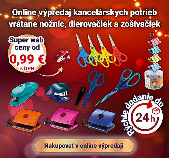 Online výpredaj nožníc, dierovačiek a zošívačiek