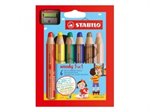 Stabilo Pastelky WOODY 3in1+stúhadlo, kartónový obal (bal=6ks)
